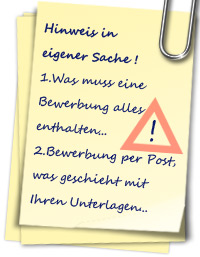 Hinweise und Tipps f�r Ihre erfolgreiche Bewerbung.
